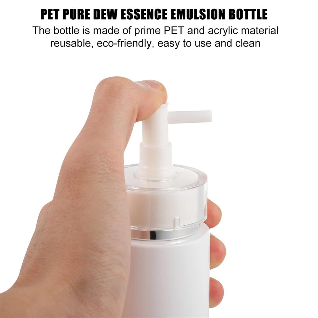 Frcolor Pump Bottles, 200ml, Small Shampoo Bottles, PET Refillable Drop Pump Bottles, Large Capacity, Pack of 2