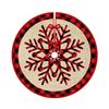 Saia de Árvore de Natal Xadrez Vermelho Festiva Com Design de Papai Noel e Alce Para Decoração Elegante de Feriado
