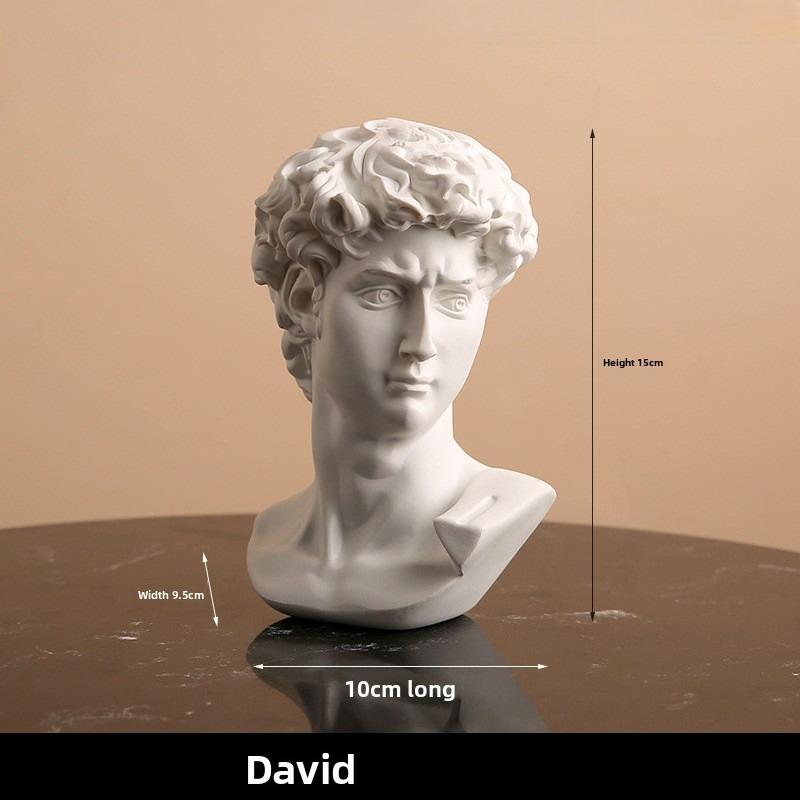 Nordic Greek Resin Statue David Harp Lady Art Sketch Still Life Decor