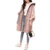 Village Hooded Knit Outerwear Loose D128 H&T Women's Cardigan, Jacket, Stylish, Elegant, Casual, Fit, Oversized, Popular, Warm, Autumn/Winter, (L,