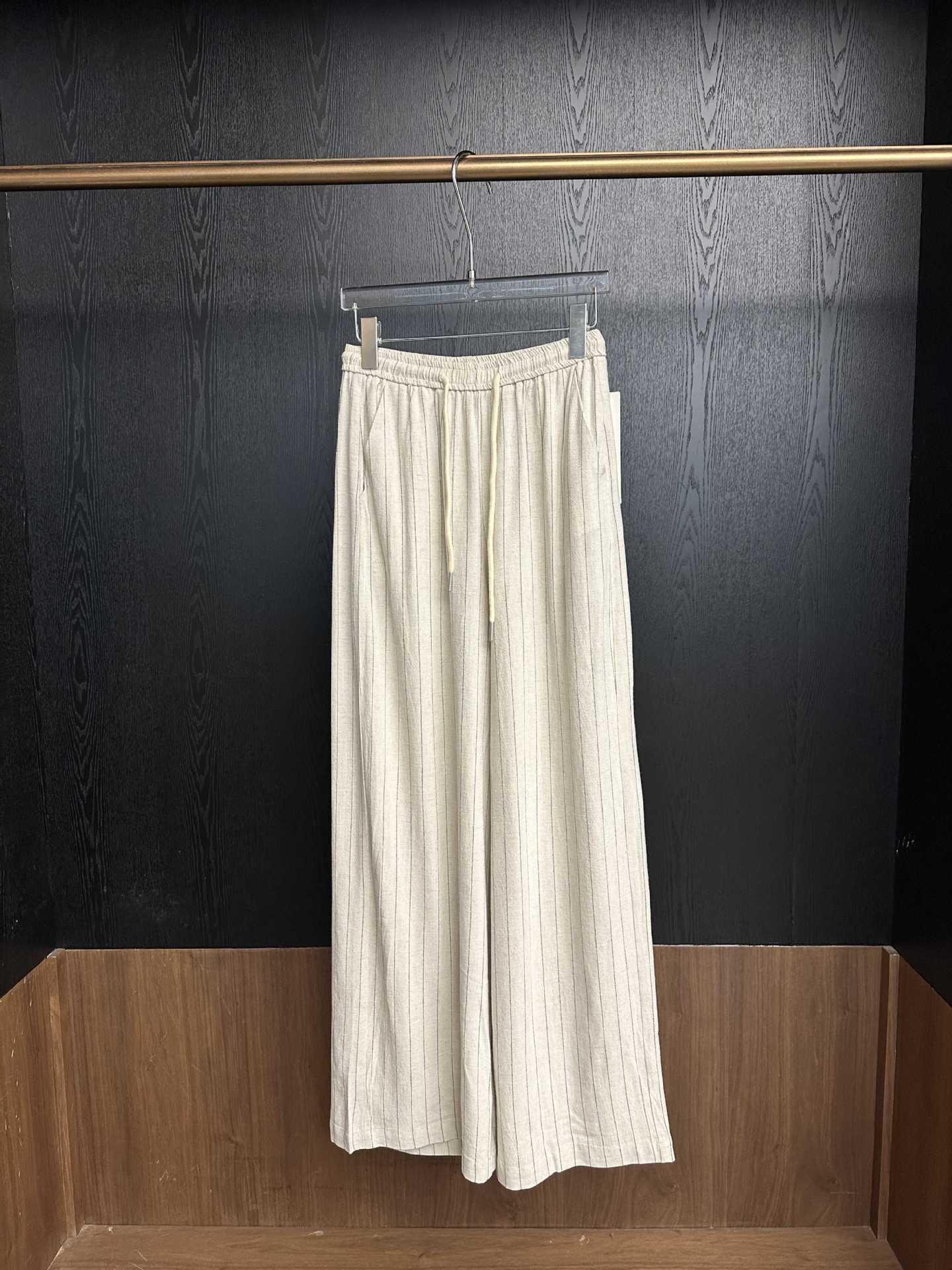 

Spring/Summer 2026 Striped Casual Versatile Pants - Original Thirteen Lines Design M абрикосовый