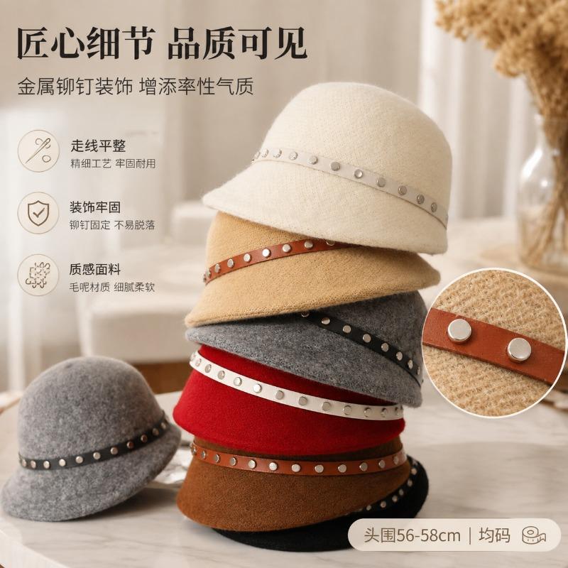 Women S Elegant Versatile Warm Bucket Hat For Autumn Winter
