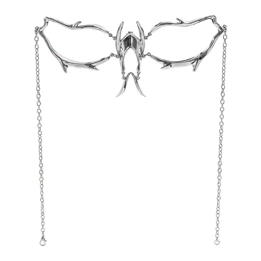 Cyberpunk Metal Mask Female Niche Senior Nose Accessories Male Y2K Mechanical Wind Halloween Cos Mask Face Chain