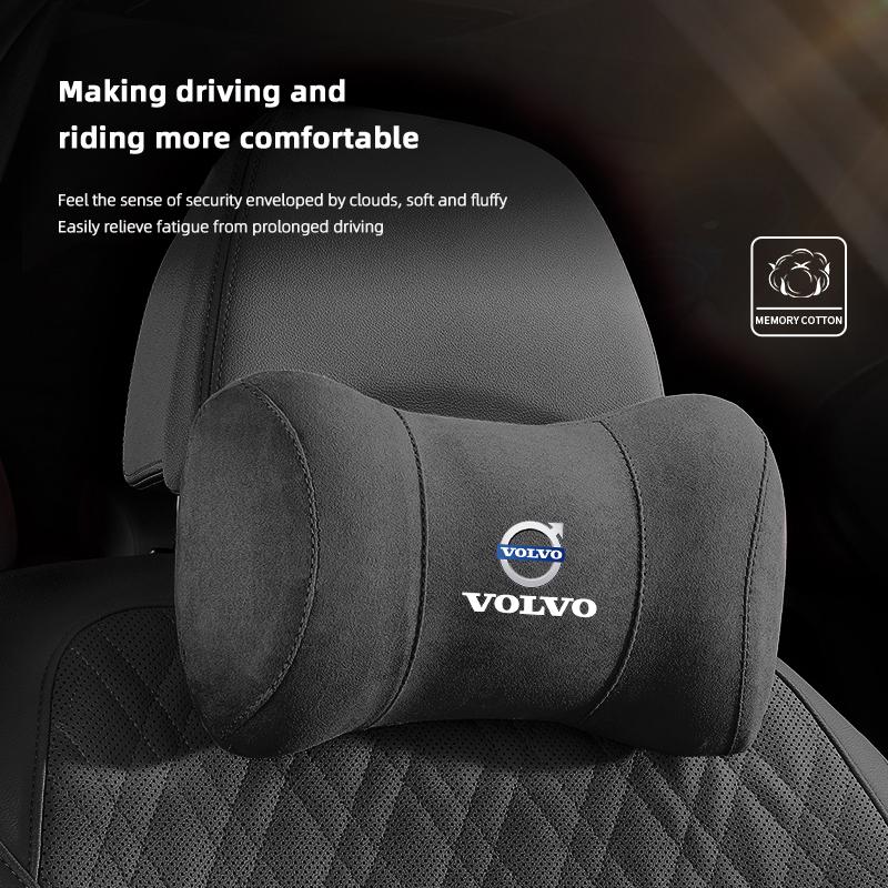 Car Seat Suede Memory Cotton Neck Pillow Headrest For Volvo Xc60 Xc90 V40 V60 S60 V50 V90 S80 C40 XC40 V70 XC70 C30 C70 Rdesign
