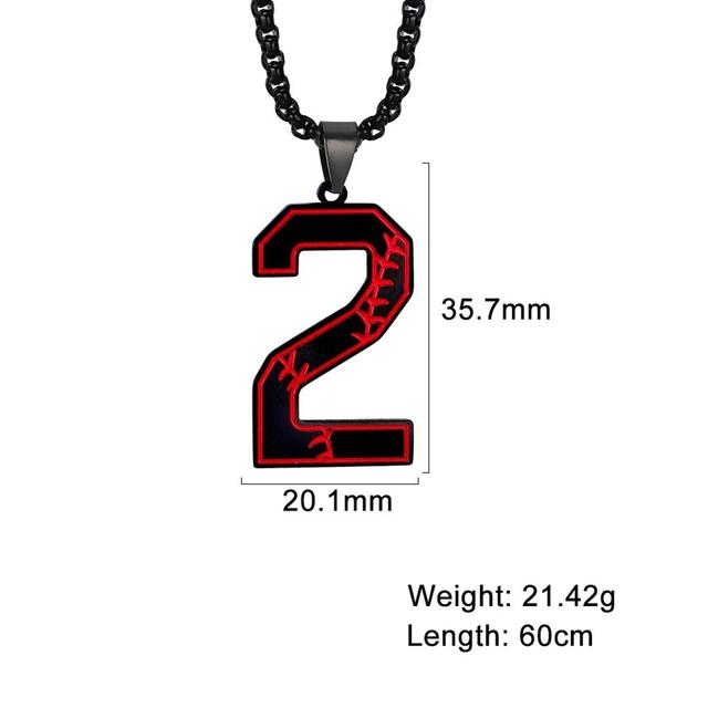 My Shape Baseball Pattern Number Pendant Necklace For Men Sport Basketball Figure Stainless Steel Necklaces Fashion Male Jewelry
