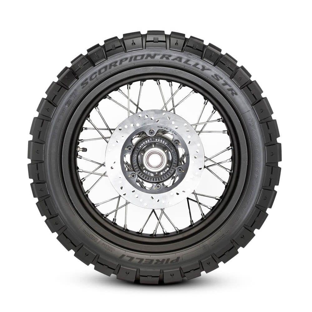 Pirelli SCORPION RALLY STR Front Motorcycle R 19 60V Tubeless Type 1 Tire, 120/70 M/C M+S (TL), 2803600, Tire.