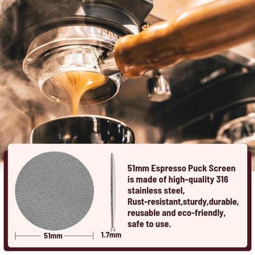 LAMELLIS 51mm Espresso Coffee Tamper & Stirrer Set - Wooden Handle Spring-Loaded Calibrated Tamper with Premium Stainless Steel Base Replacement Espre
