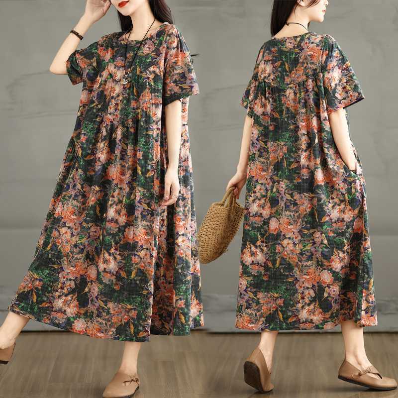 

Женское плиссированное длинное платье Large size XL