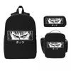 Japanese Anime Berserk Logo Backpack Student BookBag School Bag Laptop Shoulder Bags 3ps Insulated Lunch Bag Pencil Case