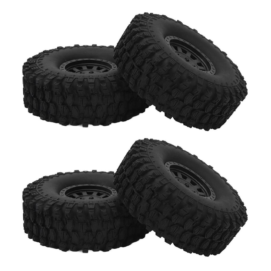 4PCS RC Car Tire Wheel 120mm 1.9in Rubber with 10 Spoke Nylon Wheel Hub RC Car Parts for Axial SCX10 90046 for Traxxas
