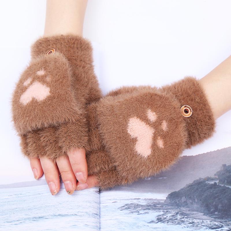 Cozy Cat Paw Touch Screen Gloves: Winter Sports & Cycling