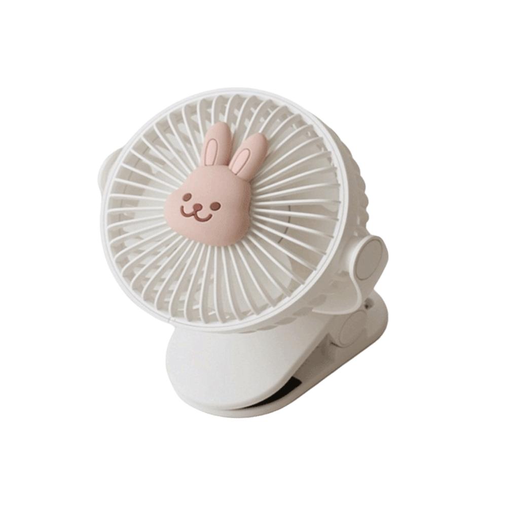 

Lithium Battery Cart Stroller Fan 3 Speeds Clip On Electric Fan for 3.7V1200mAh Crib Use Rabbit