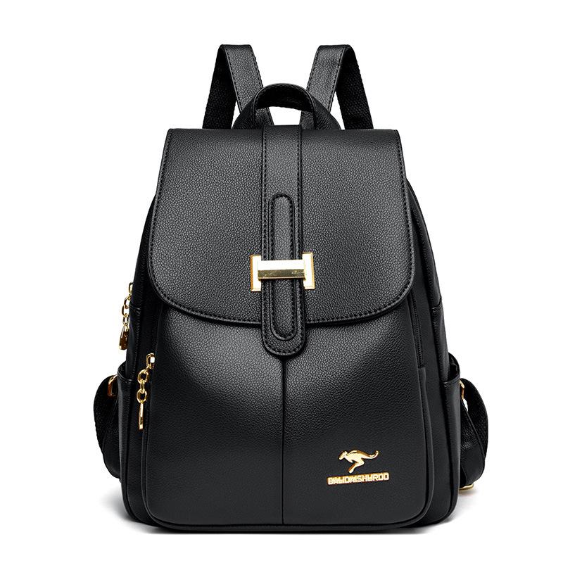 Women's New European and American Large-capacity Women's Backpack Atmospheric Trendy Student Schoolbag Simple Travel Bag