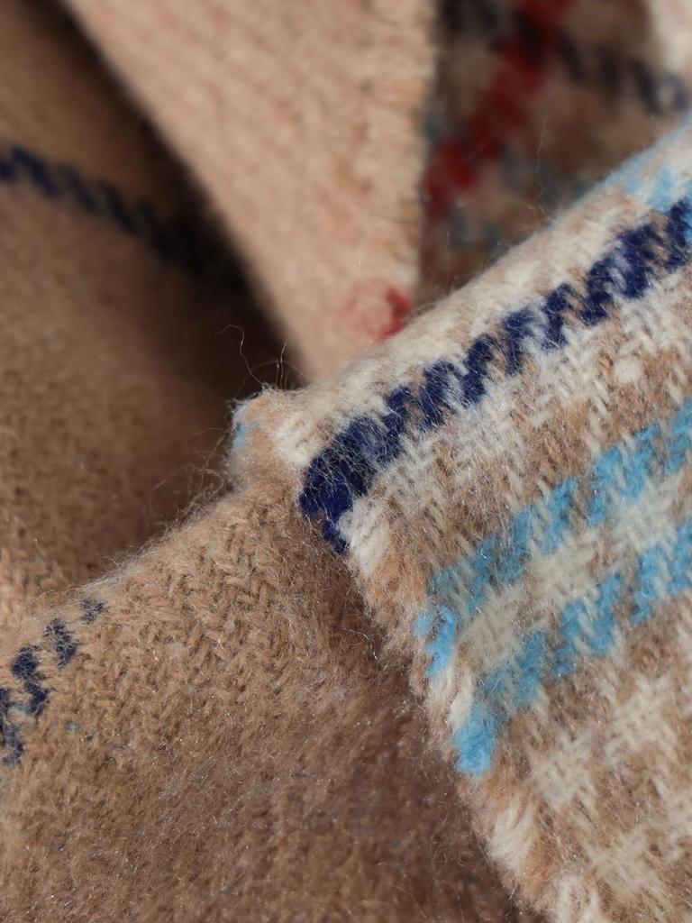 Beams Heart Women's Reversible Check Pattern Scarf, Beige/Free