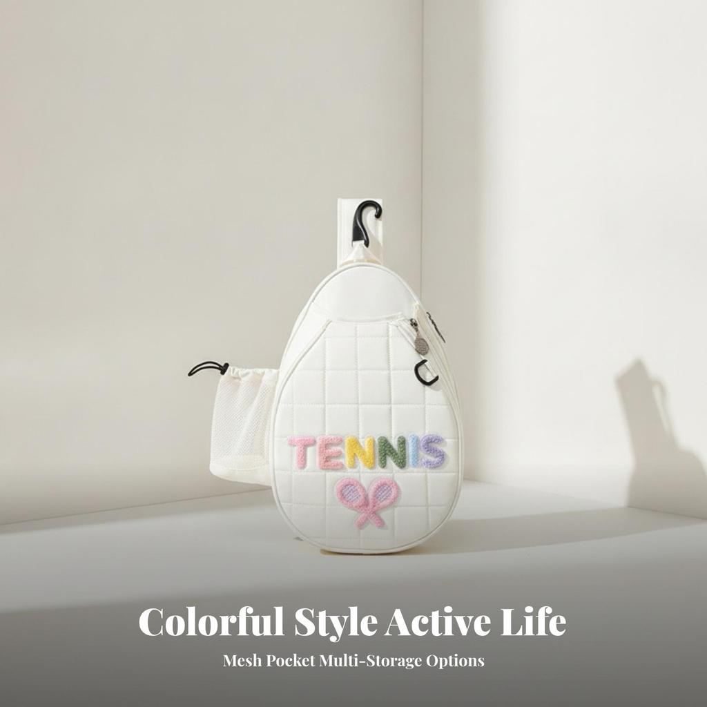 Racket-Inspired Sports Sling Bag Lightweight for Court Sessions, Active Days