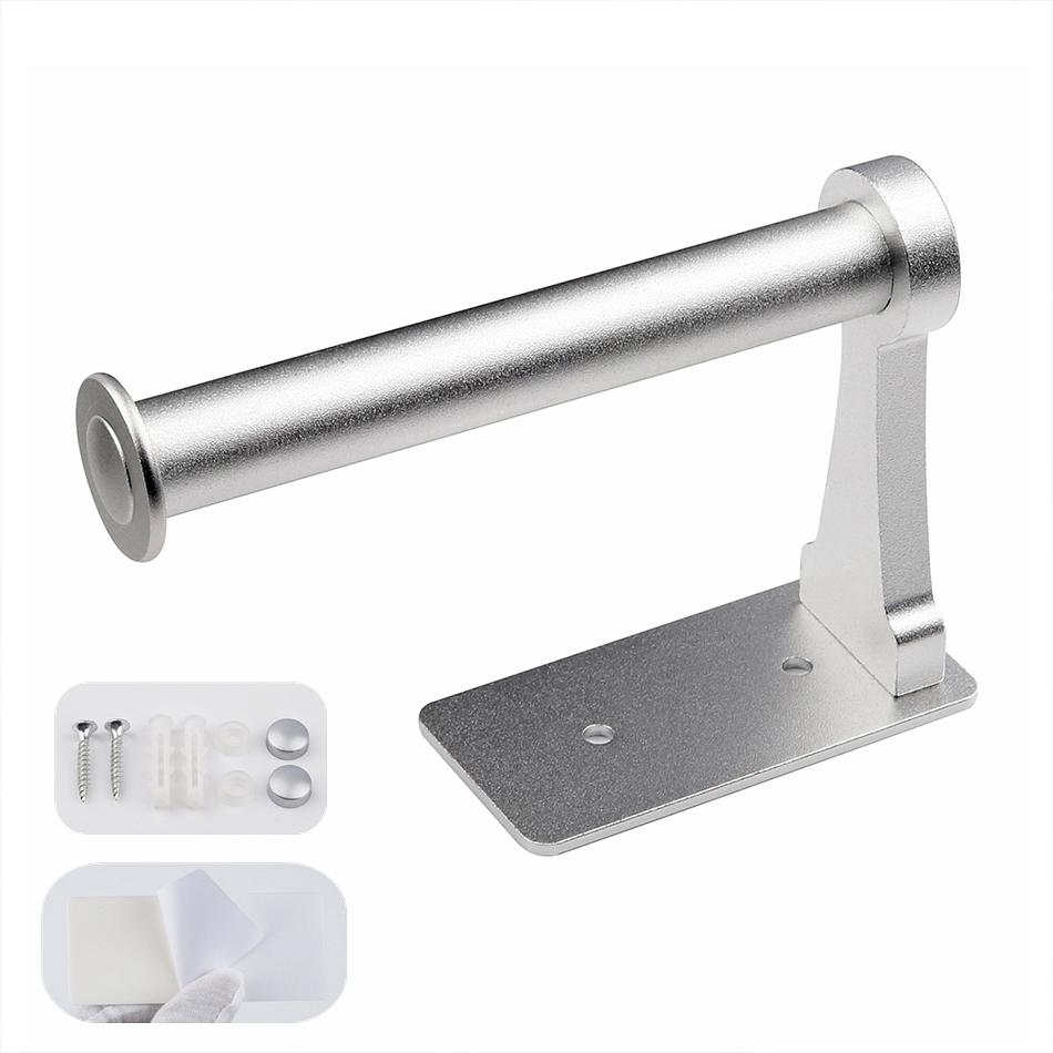 Porte-papier toilette adhésif pour cuisine salle de bain aluminium or mat noir argenté support papier WC étagère