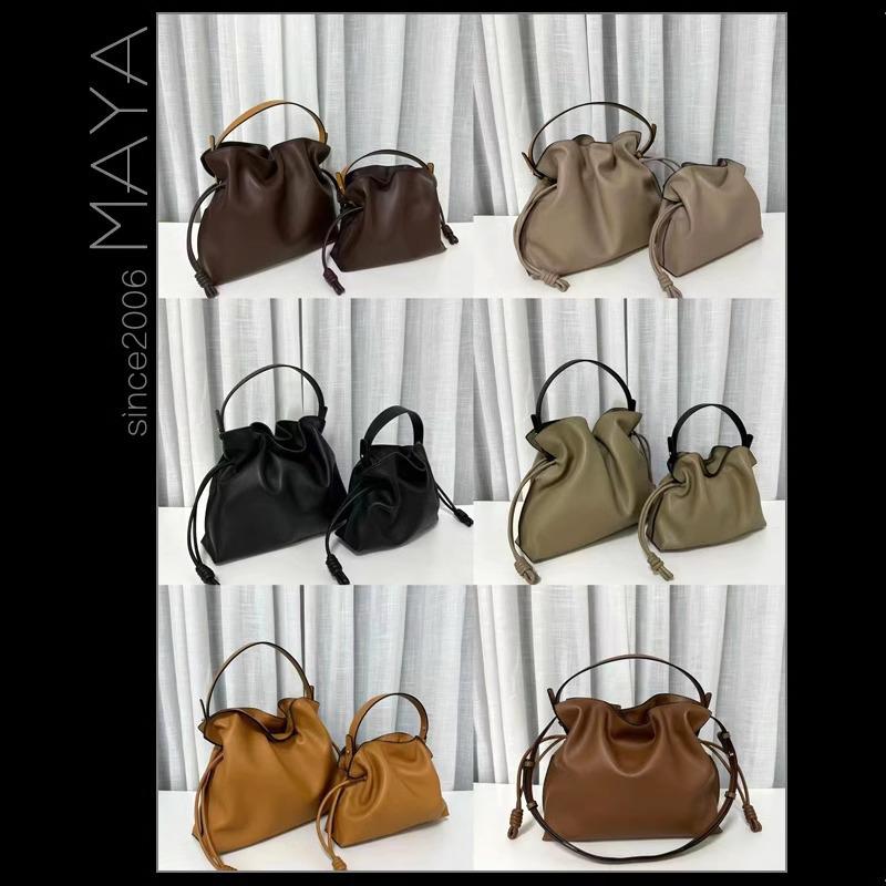 2024 Luojia Měkká hovězí kůže Kbelíková taška: Všestranná velká a malá kabelka, taška přes rameno a taška messenger pro ženy