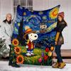 Custom Name Snoopy Flannel Fleece Blanket Cozy Warm Throw Blanket For Couch Bed Travel All Season Use