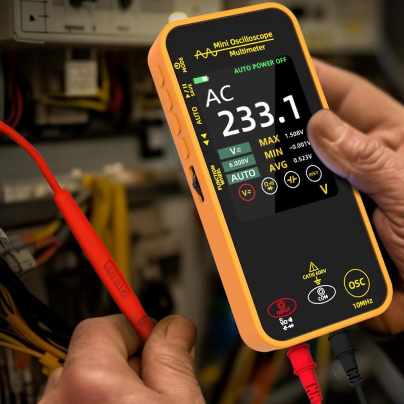 10MHz Handheld Digital Oscilloscope With Multimeter Function 3.2Inch Color Screen For Circuit Testing And DIY Projects