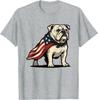 Patriotic Bulldog 4th of July Funny Dog Lover Unisex T-Shirt