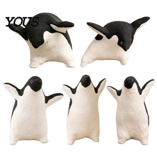Feine Handwerkskunst Tischfigur Niedliche Pinguinfigur, Nordische Stil Kleine Tierstatue, Skurrile Einzigartige Geburtstagsgeschenke Schreibtisch Regal Dekor