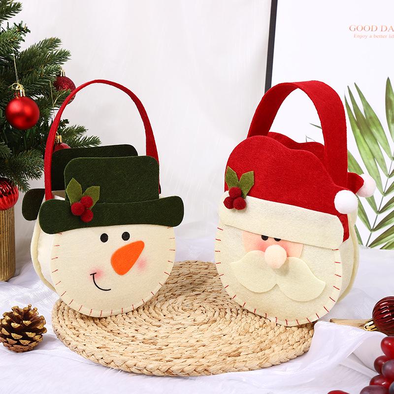 Christmas Eve Apple Double-Sided Tote Bag - Cute Candy Gift Bag