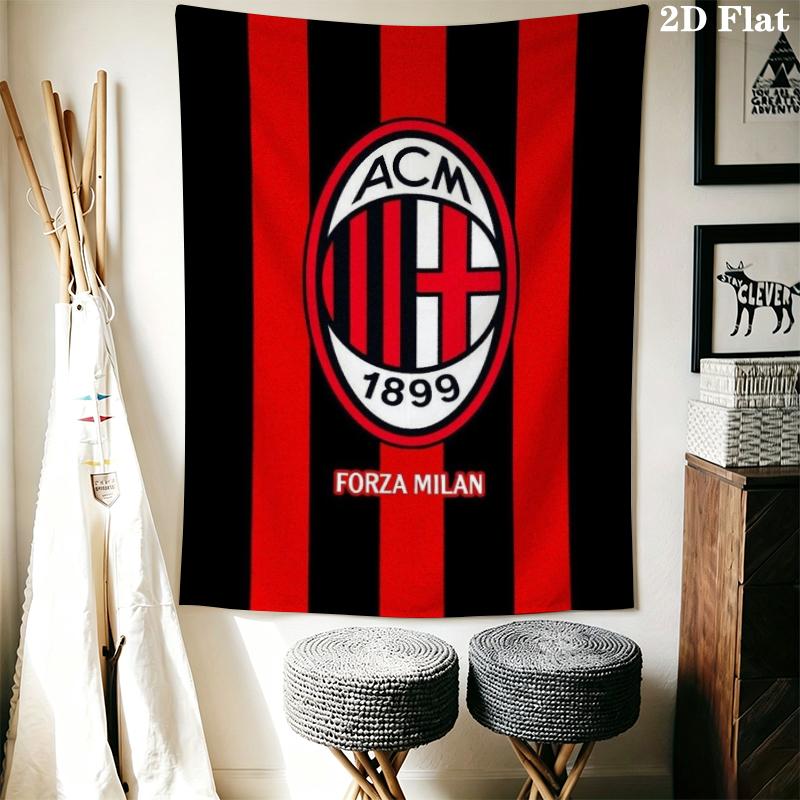 AC Milan Wall Tapestry Aesthetic Wall Hanging Printed Fabric Blanket Decorative Tapestries for Bedroom Living Room Home Decor