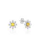 Lloyd Silver 925 Citrine Flower Pin Earrings Lles26208S