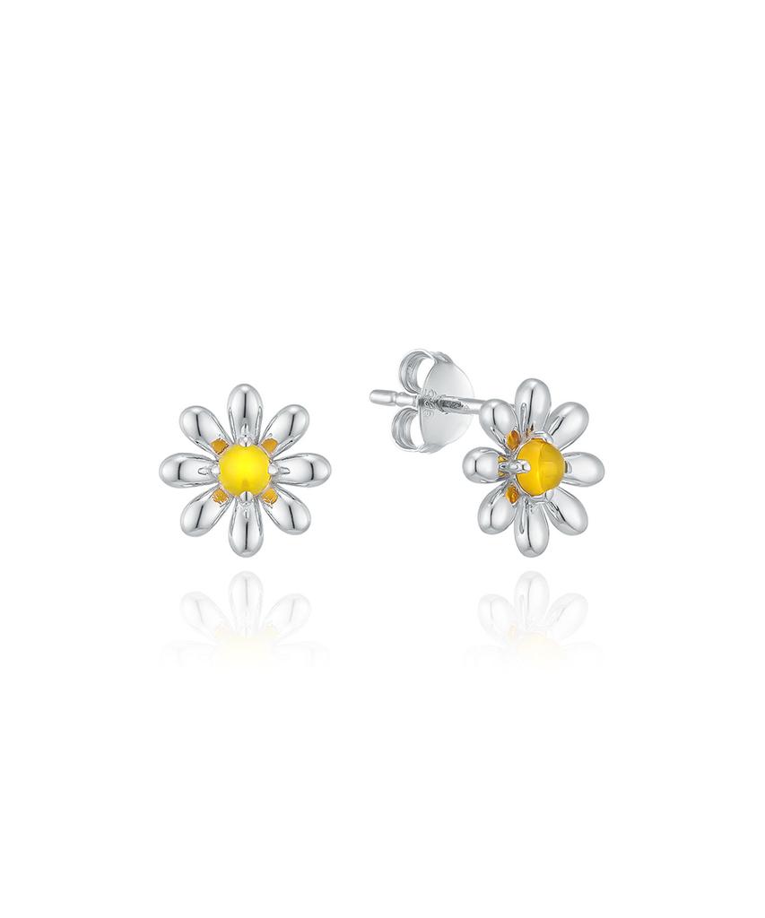 Lloyd Silver 925 Citrine Flower Pin Earrings Lles26208S