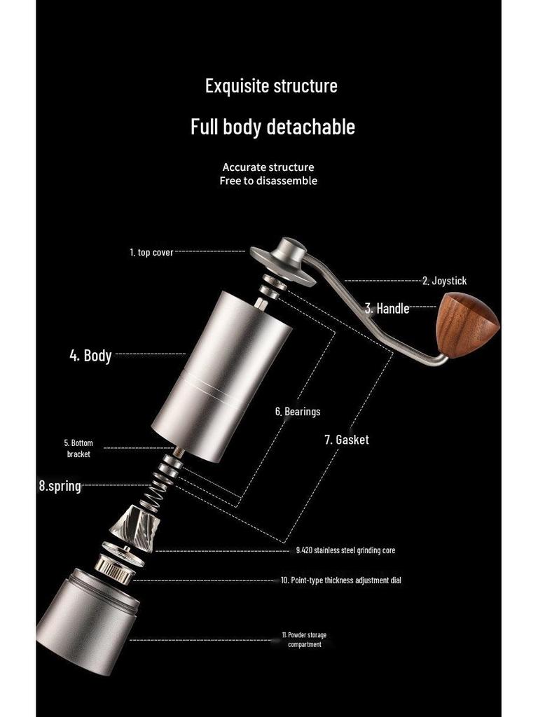 Hand-Crank Waistline Coffee Grinder - Small Household Hand-Pour Coffee Bean Grinder