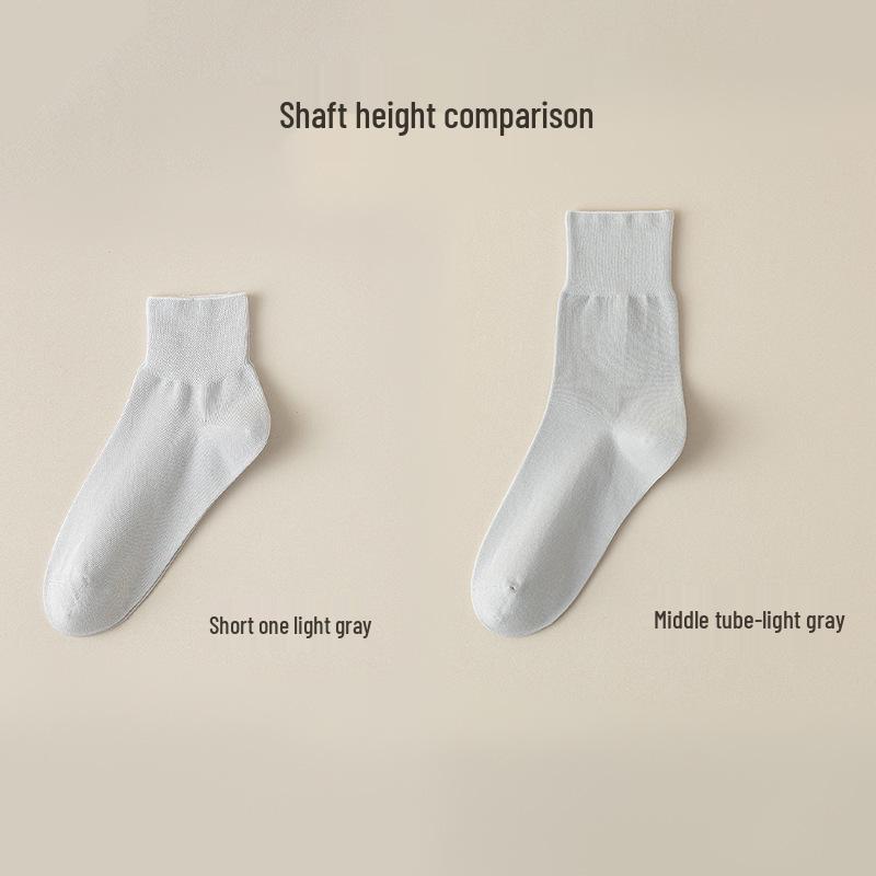 Zhuji Women's Antibacterial Mid-Calf Summer Socks - Breathable, Non-Binding, Early Autumn Style
