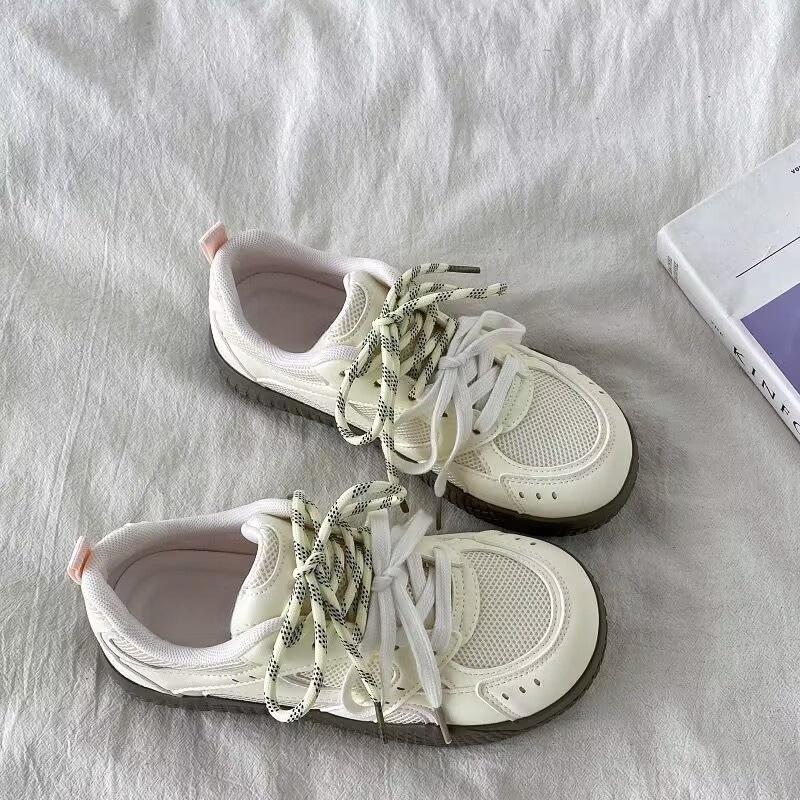 

Fashion Women s Casual Sports Shoes 2025 Summer New Breathable Mesh Comfortable Fashion Outdoor Student Skateboard Vulcanized Shoes 40 жёлтый