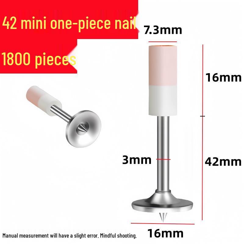 Mini Powder-Actuated Nailer for Ceiling and Concrete with Integrated Fire-Resistant Nails and Cartridge System