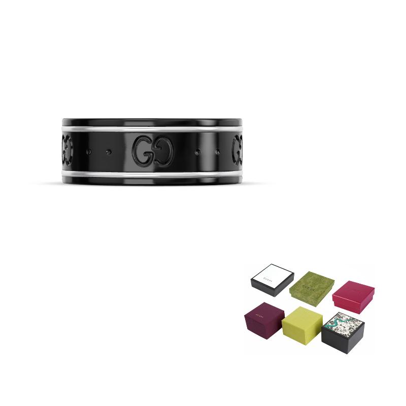 GUCCI Icon Thin Band In White Gold (Unisex) Rings 225985 I19A1 8061