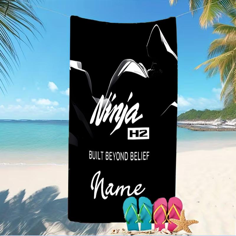 Customizable personalized beach towels Kawasaki themed designs.Suitable for the beach, yoga, sports;ideal as beach accessories