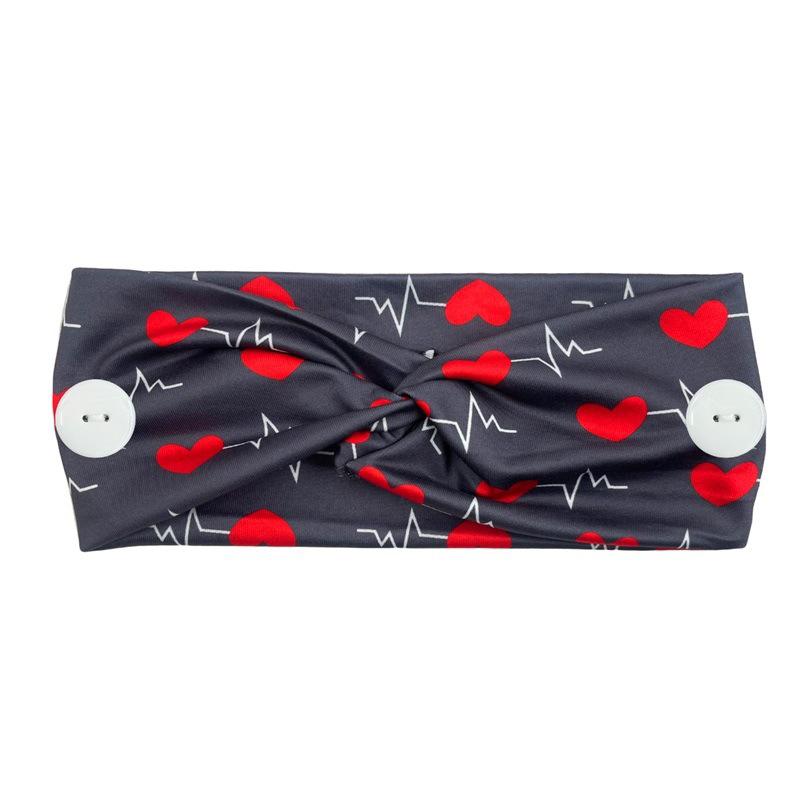 Women Nurse Headbands with Button Wide Headbands for Mask Non Slip Elastic Ear Protection Gift for Doctors Sweatband Hairband