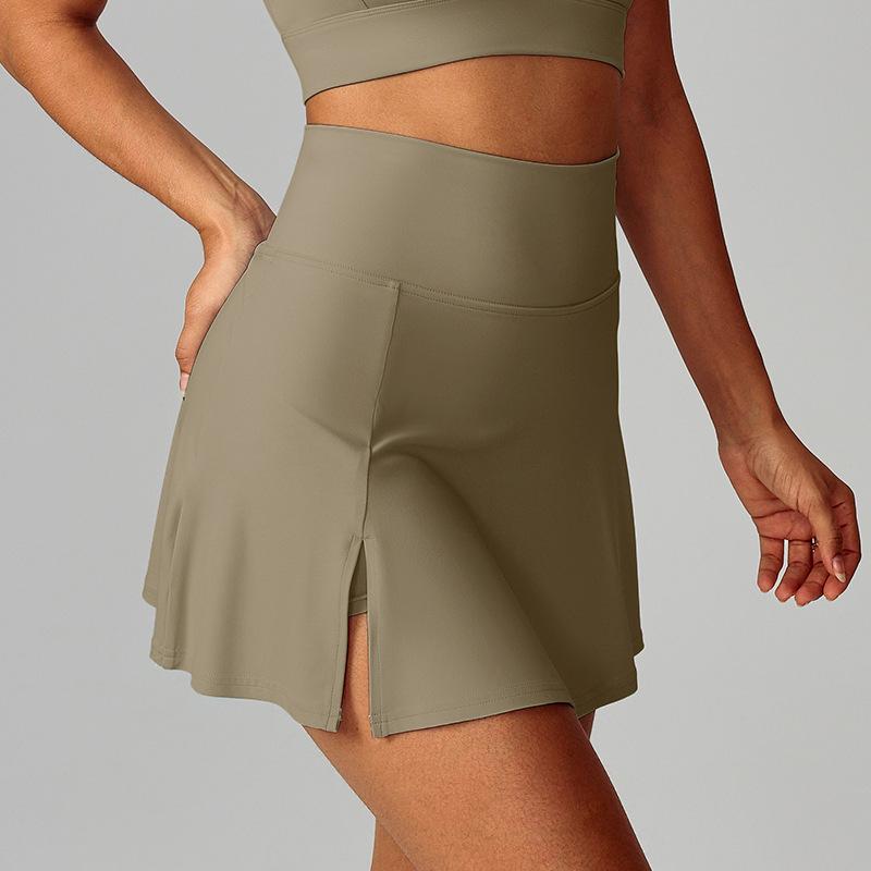 

Spring Summer High-Waisted Breathable Mini Sports Skirt with Anti-Exposure Shorts - Perfect for Yoga, Running, Fitness, and Tennis. 4/S