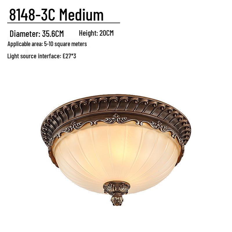 European Retro Dimmable LED Ceiling Light for Hallway, Balcony, or Bedroom