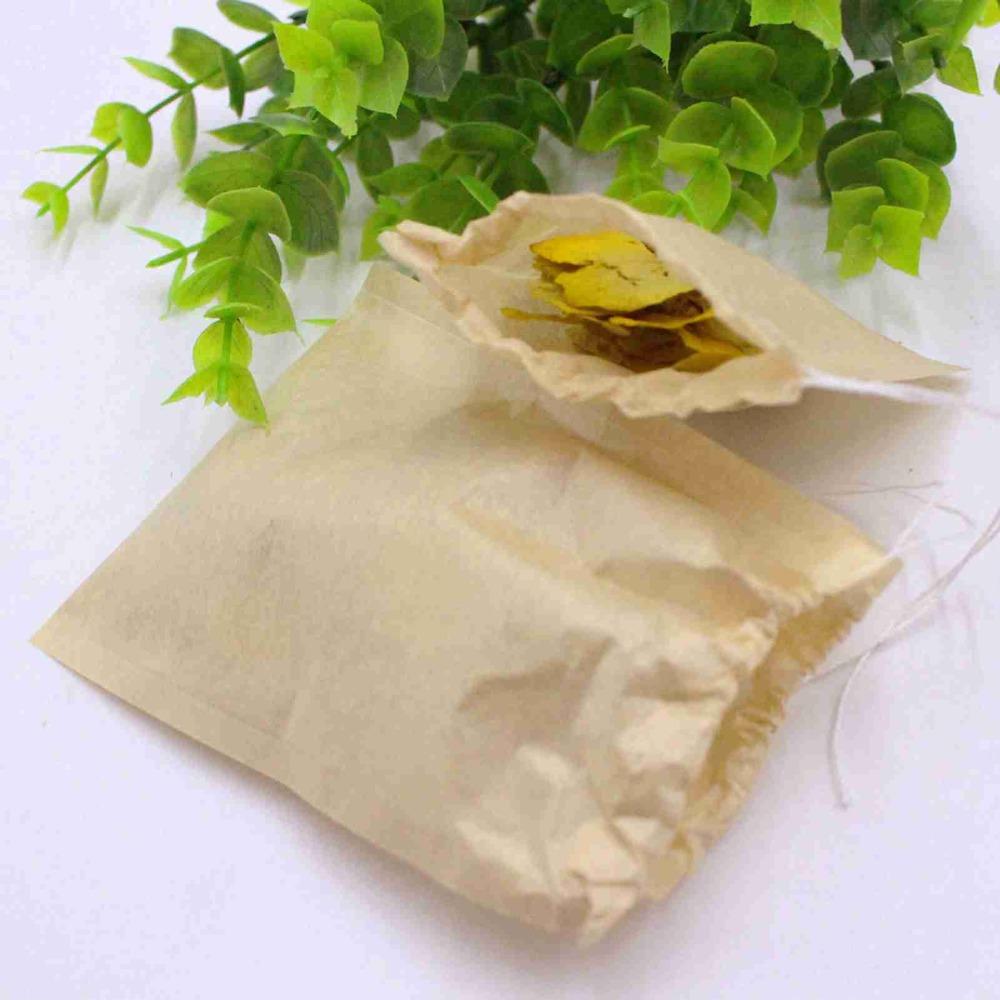 100PCS Set Wood Pulp Material Empty Tea Bags Drawstring Closure Loose Leaf Tea Bags  Tea Brewing
