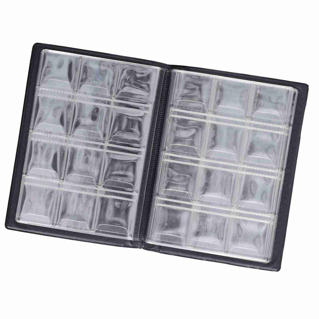 Album na sbírku mincí PVC Odolné proti opotřebení Lehké Přenosné Kniha držáků na mince pro sběratele Černá