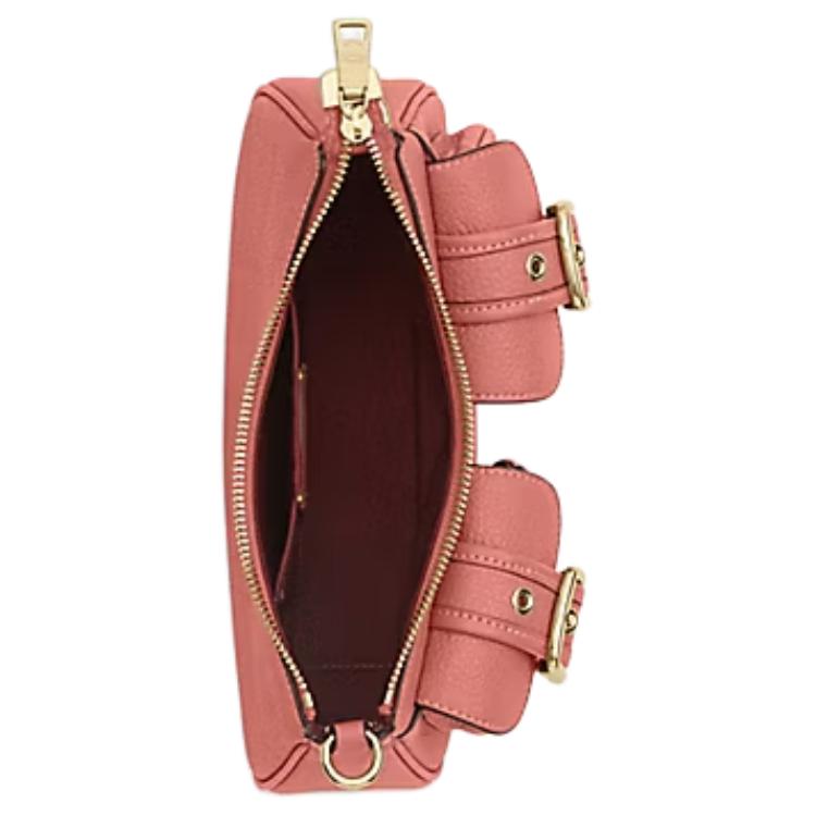 Coach Ashton 25 Fashion Solid Pebble Leather Shoulder Bag Medium Unisex Shoulder Bag Pink CM079-IMS9Q