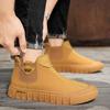 Fashion Chelsea Boot for Men Comfort Autumn Loafers High Top Work Shoes Man Leather Casual Boots Slip-on Platform Ankle Boot Men