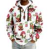 Men's Christmas Print Hooded Half-Zip Casual Sports Sweatshirt