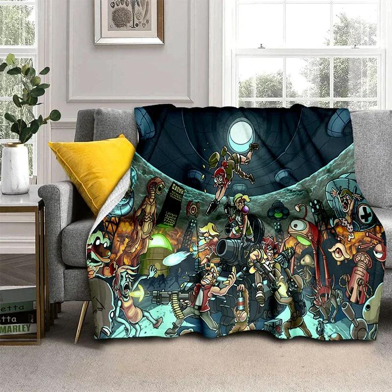 Retro Game Metal Slug Gamer Cartoon Blanket,Soft Throw Blanket for Home Bedroom Bed Sofa Picnic Travel Office Cover Blanket Kids