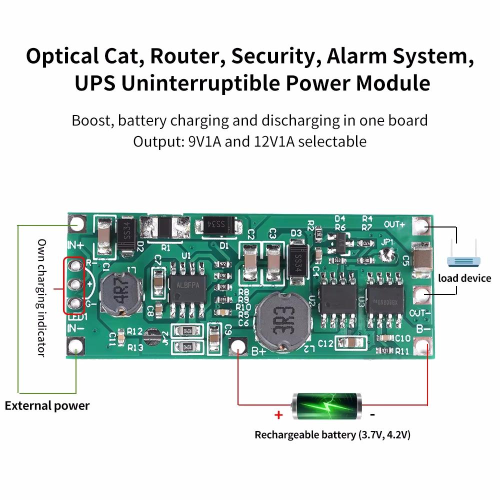 DC 5V 9V 12V Charging Step Up Booster Module for 18650 Lithium Battery UPS Voltage Converter Protection Modules