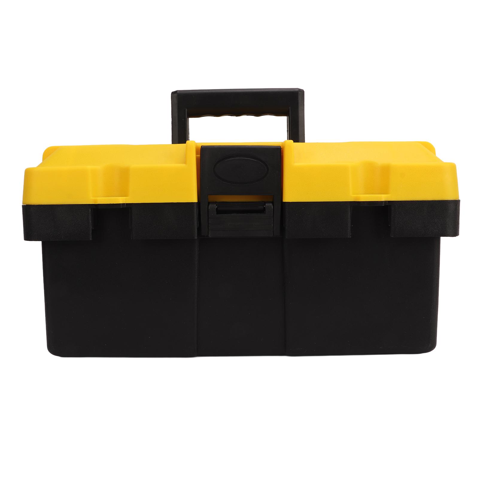 

Пластиковый ящик для инструментов 2-слойный портативный органайзер для хранения фурнитуры для дома, мастера, гаража с ручкой