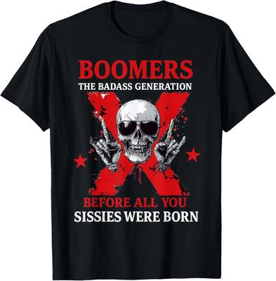 Boomers La Génération Badass Crâne Rétro Vintage Sarcastique T-Shirt