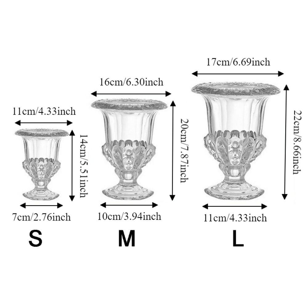 Creative French Style Transparent Glass Vase Decorative Elegant Flower Arrangement Vase Retro Decorative Vase Office