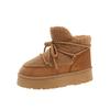 Thick-soled cross-straps, new fashionable velvet and thickened thermal short tube in autumn and winter, one-pedal elastic snow boots.