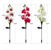 New Solar-powered Outdoor Lawn Lamp Courtyard Garden Decorative LED Lawn Ground Insert Lamp Simulated Phalaenopsis Flower Lights